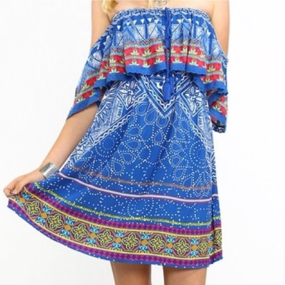 Flying Tomato vibrant off shoulder dress - Picture 2 of 10